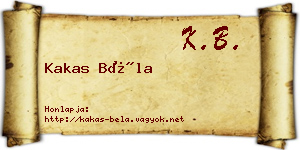 Kakas Béla névjegykártya